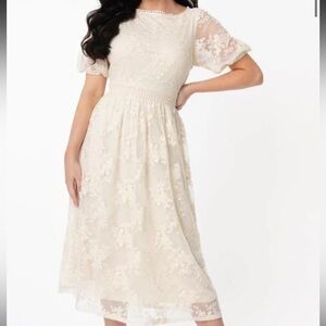 Unique Vintage lace bridal gown 2X / 18